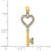 14K Yellow Gold & Rhodium Heart Key Pendant - (B13-275) 14K Yellow Gold & Rhodium Heart Key Pendant - (B13-275)
