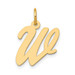 14K Yellow Gold Medium Script Initial Letter W Charm Pendant - (B13-279) 14K Yellow Gold Medium Script Initial Letter W Charm Pendant - (B13-279)