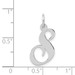14K White Gold Medium Fancy Script Initial Letter S Charm Pendant - (B13-296)