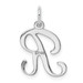 14K White Gold Initial Letter R Charm Pendant - (B13-332)