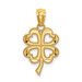 14K Yellow Gold Four Leaf Clover Pendant - (B13-359)