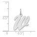 14K White Gold Medium Script Initial Letter W Charm Pendant - (B13-407)