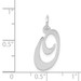14K White Gold Medium Fancy Script Initial Letter O Charm Pendant - (B13-412)