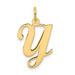 14K Yellow Gold Initial Letter Y Charm Pendant - (B13-421) 14K Yellow Gold Initial Letter Y Charm Pendant - (B13-421)