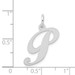 14K White Gold Medium Fancy Script Initial Letter P Charm Pendant - (B13-456)