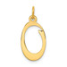 14K Yellow Gold Initial Letter O Charm Pendant - (B13-466)