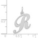14K White Gold Medium Fancy Script Initial Letter R Charm Pendant - (B13-496)