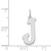 14K White Gold Large Script Initial Letter J Charm Pendant - (B14-366)