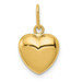 14K Yellow Gold Polished Puffed Heart Pendant - (B14-375)