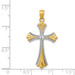 14K Yellow Gold Diamond-cut Rhodium Cross Pendant - (A83-586) 14K Yellow Gold Diamond-cut Rhodium Cross Pendant - (A83-586)