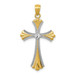 14K Yellow Gold Diamond-cut Rhodium Cross Pendant - (A83-586) 14K Yellow Gold Diamond-cut Rhodium Cross Pendant - (A83-586)