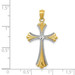 14K Yellow Gold Diamond-cut Rhodium Cross Pendant - (A83-586) 14K Yellow Gold Diamond-cut Rhodium Cross Pendant - (A83-586)