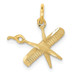 14K Yellow Gold Comb & Scissors Charm - (A83-698)