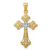 14K Yellow Gold Rhodium Diamond-cut Cross Pendant 25mm length - (A83-809) 14K Yellow Gold Rhodium Diamond-cut Cross Pendant 25mm length - (A83-809)