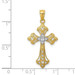 14K Yellow Gold Rhodium Diamond-cut Cross Pendant 25mm length - (A83-809) 14K Yellow Gold Rhodium Diamond-cut Cross Pendant 25mm length - (A83-809)