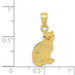 14K Yellow Gold I Heart My Cat On Reverse Cat Pendant - (A83-993)