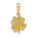 14K Yellow Gold Polished & Textured 4-Leaf Clover Pendant - (A84-120) 14K Yellow Gold Polished & Textured 4-Leaf Clover Pendant - (A84-120)