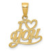 14K Yellow Gold Polished & Textured I Heart You Pendant - (A84-572) 14K Yellow Gold Polished & Textured I Heart You Pendant - (A84-572)