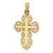 14K Yellow Gold Polished Filigree Cross Charm - (A84-652)