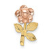 14K Two-tone Gold Mini Pink Rose Flower Chain Slide - (A84-759)