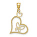 14K Yellow Gold Two-tone Butterfly In Heart Pendant - (A84-899)