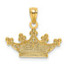 14K Yellow Gold and Rhodium Crown Pendant - (A84-913) 14K Yellow Gold and Rhodium Crown Pendant - (A84-913)