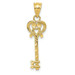 14K Yellow Gold Diamond-cut Key Pendant - (A85-291)