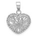 14K White Gold Open Wire Heart Pendant - (A85-348)