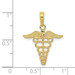 14K Yellow Gold Caduceus Charm - (A85-376)