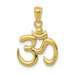 14K Yellow Gold Polished Om Symbol Pendant - (A85-389)