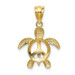 14K Yellow Gold Peace Turtle Pendant - (A85-595) 14K Yellow Gold Peace Turtle Pendant - (A85-595)