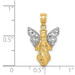14K Yellow Gold Two-tone Textured Angel Pendant - (A85-801)