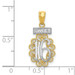14K Two-tone Gold Two-tone Sweet 16 with Filigree Pendant - (A86-101) 14K Two-tone Gold Two-tone Sweet 16 with Filigree Pendant - (A86-101)