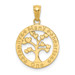 14K Yellow Gold Polished One Family Many Hearts Tree of Life Pendant - (A86-107) 14K Yellow Gold Polished One Family Many Hearts Tree of Life Pendant - (A86-107)