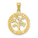 14K Yellow Gold Polished One Family Many Hearts Tree of Life Pendant - (A86-107) 14K Yellow Gold Polished One Family Many Hearts Tree of Life Pendant - (A86-107)