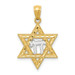 14K Two-tone Gold Two-tone Star of David with Chai Pendant - (A86-191) 14K Two-tone Gold Two-tone Star of David with Chai Pendant - (A86-191)