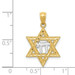 14K Two-tone Gold Two-tone Star of David with Chai Pendant - (A86-191) 14K Two-tone Gold Two-tone Star of David with Chai Pendant - (A86-191)