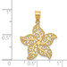14K Yellow Gold Polished Filigree Starfish Pendant - (A86-291)