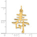 14K Yellow Gold Solid Polished Chinese Long Life Charm - (A86-308) 14K Yellow Gold Solid Polished Chinese Long Life Charm - (A86-308)