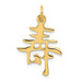 14K Yellow Gold Solid Polished Chinese Long Life Charm - (A86-308) 14K Yellow Gold Solid Polished Chinese Long Life Charm - (A86-308)