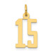 14K Yellow Gold Small Polished Elongated 15 Charm - (A86-403) 14K Yellow Gold Small Polished Elongated 15 Charm - (A86-403)