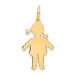 14K Yellow Gold Plain Polished Small Girl Charm - (A86-453)