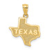 14K Yellow Gold State of Texas Pendant - (A86-757)