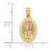 14K Yellow Gold Yellow & Rose Gold Two-tone 15 Guadalupe Pendant - (A87-369)