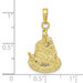 10K Yellow Gold Slice of Cake With Candle Happy Birthday Pendant - (A88-716) 10K Yellow Gold Slice of Cake With Candle Happy Birthday Pendant - (A88-716)