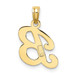 10K Yellow Gold Polished B Script Initial Charm Pendant - (A88-878)