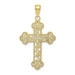 10K Yellow Gold Textured & Beaded Edge Cross Pendant - (A89-233) 10K Yellow Gold Textured & Beaded Edge Cross Pendant - (A89-233)