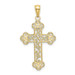 10K Yellow Gold Textured & Beaded Edge Cross Pendant - (A89-233) 10K Yellow Gold Textured & Beaded Edge Cross Pendant - (A89-233)