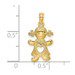 14K Yellow Gold Playful Girl With Cut Out Heart Charm Pendant - (A89-423) 14K Yellow Gold Playful Girl With Cut Out Heart Charm Pendant - (A89-423)