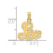 14K Yellow Gold Love Script With Flower Charm Pendant - (A89-771)